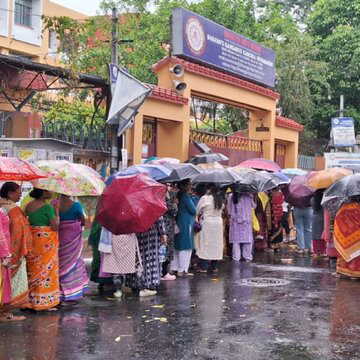 West Bengal elections phase 2 sees rain play spoilsport, voters turn up with umbrellas