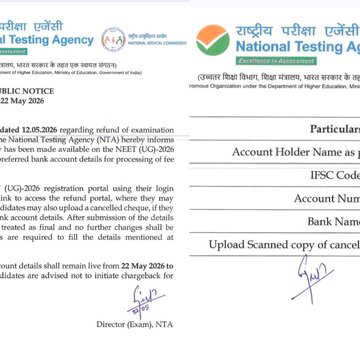 NEET UG 2026 fee refund facility activated — check steps here