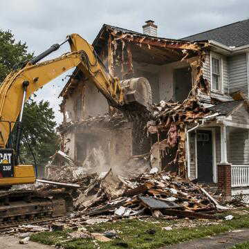 US man tries to demolish own house with family inside after divorce argument