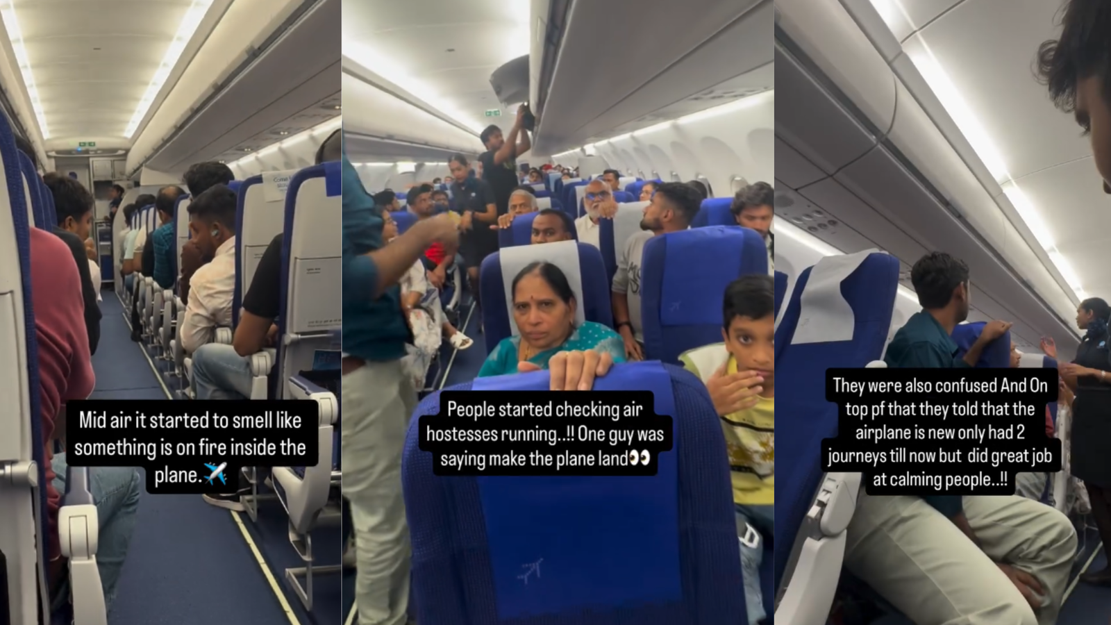 Burning smell sparks panic on IndiGo flight, passengers cry mid-air | WATCH