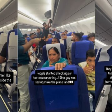 Burning smell sparks panic on IndiGo flight, passengers cry mid-air | WATCH