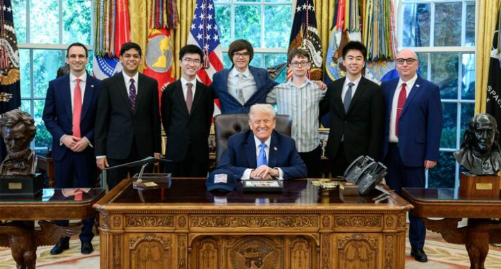 Indian-origin student Agastya Goel photographed with US President Trump