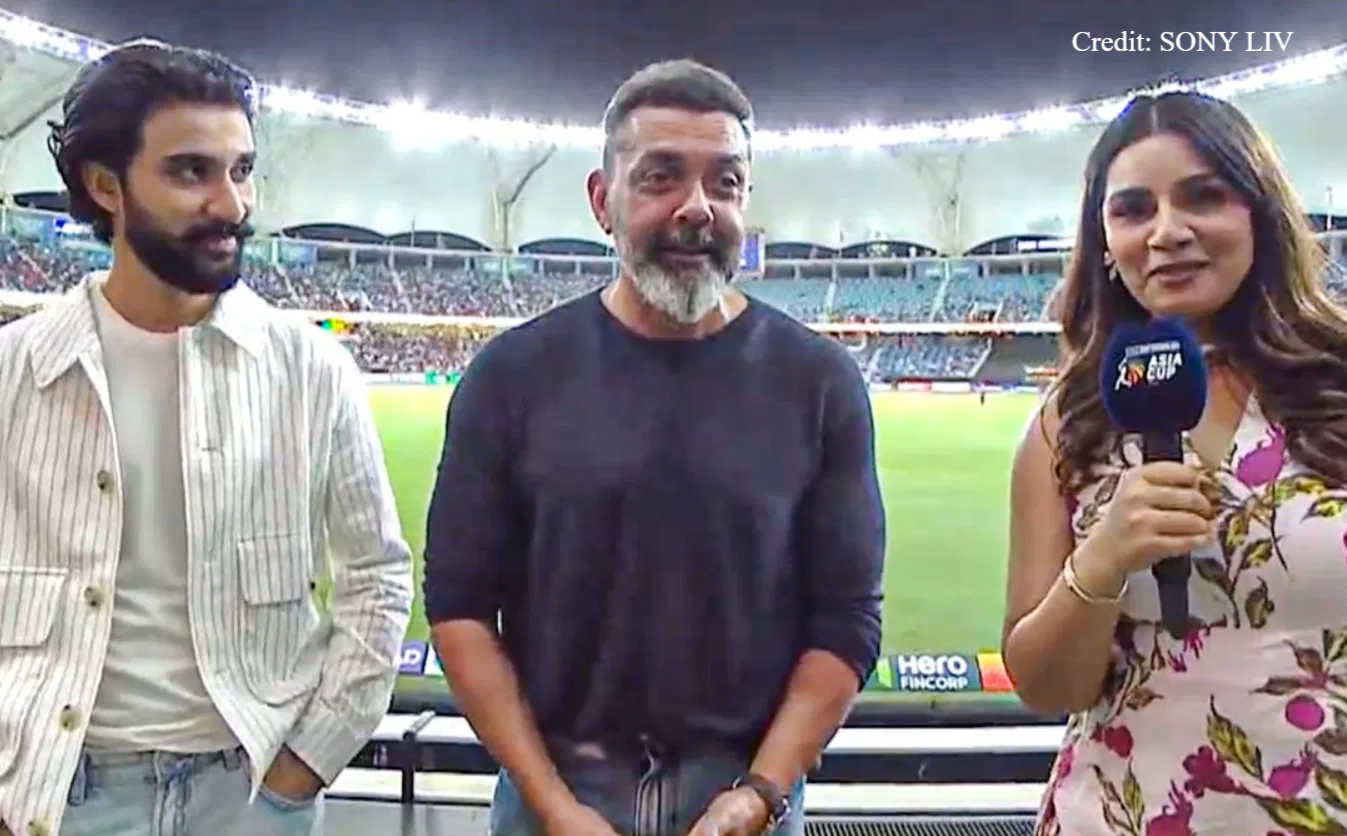 Raghav Juyal and Bobby Deol enjoys the India-Bangladesh encounter