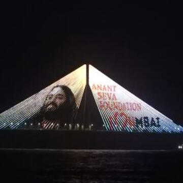 Mumbai’s Sea Link lights up for Anant Ambani’s birthday | Watch