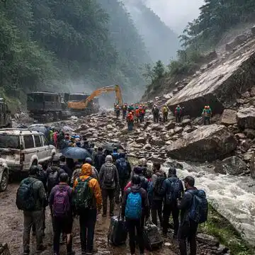 Nearly 1,000 Bengal tourists stranded in Sikkim after landslide cuts off key route