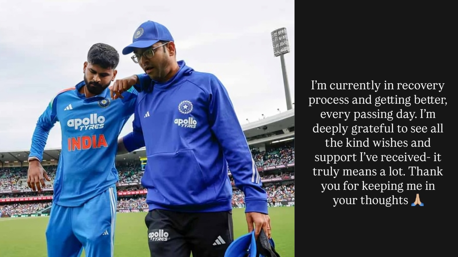 Shreyas Iyer issues first statement after spleen injury in Sydney ODI, says ‘getting better, every passing day’