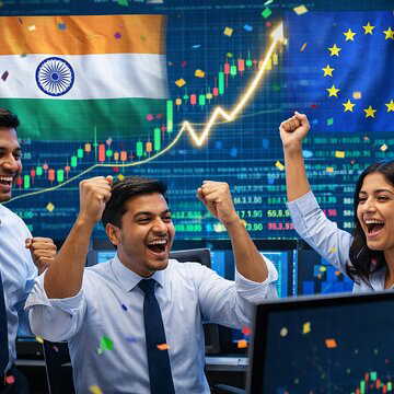 Sensex, Nifty rebound in final hour on Tuesday amid optimism over India–EU trade deal