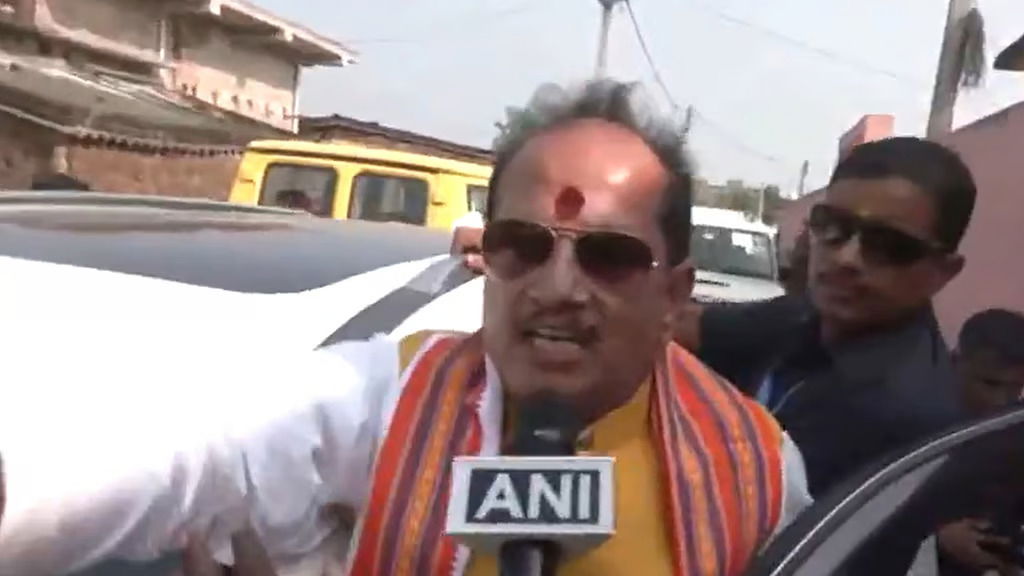 Bihar deputy CM Vijay Sinha attacked amid first phase of voting