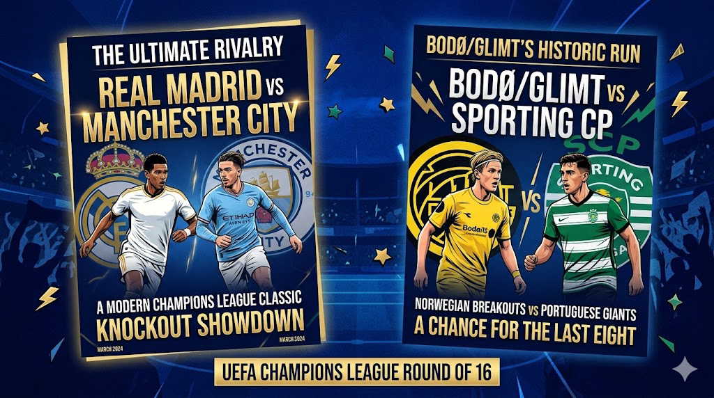 UEFA Champions League Round of 16: Real Madrid, Manchester City drawn together; Bodø/Glimt meet Sporting CP