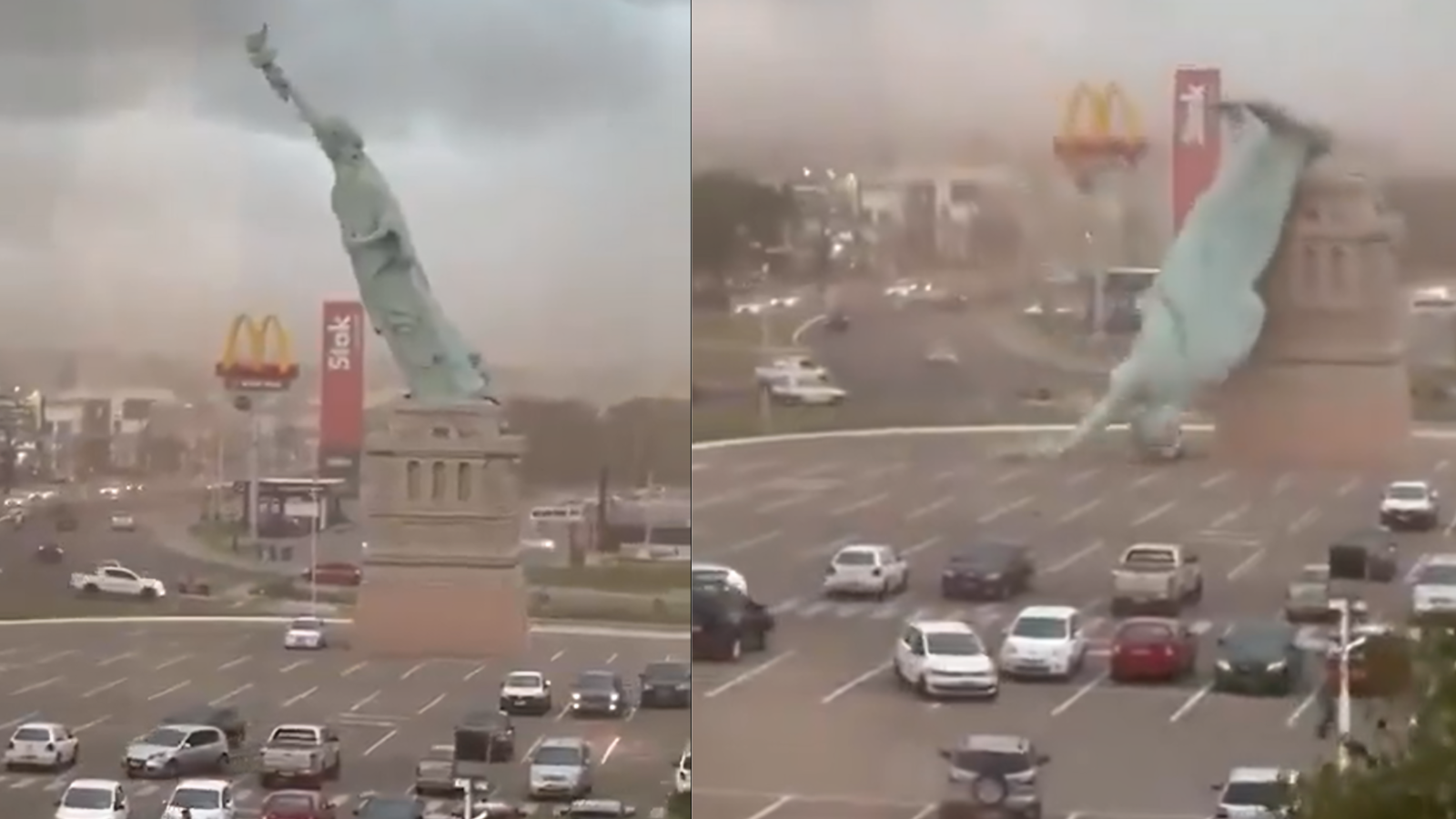 Replica Statue of Liberty collapses in Brazil amid strong winds, probe ordered | WATCH