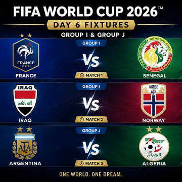 FIFA World Cup 2026 Day 6: France, Argentina begin campaigns as Mbappe, Messi take centre stage