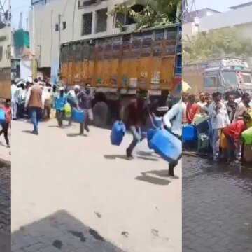 Viral videos show residents carrying plastic containers to buy fuel in bulk | WATCH
