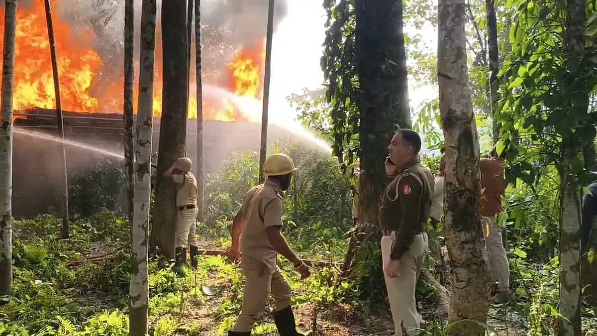 Dhupguri plastic factory devastated in major fire; flames spread to nearby trees