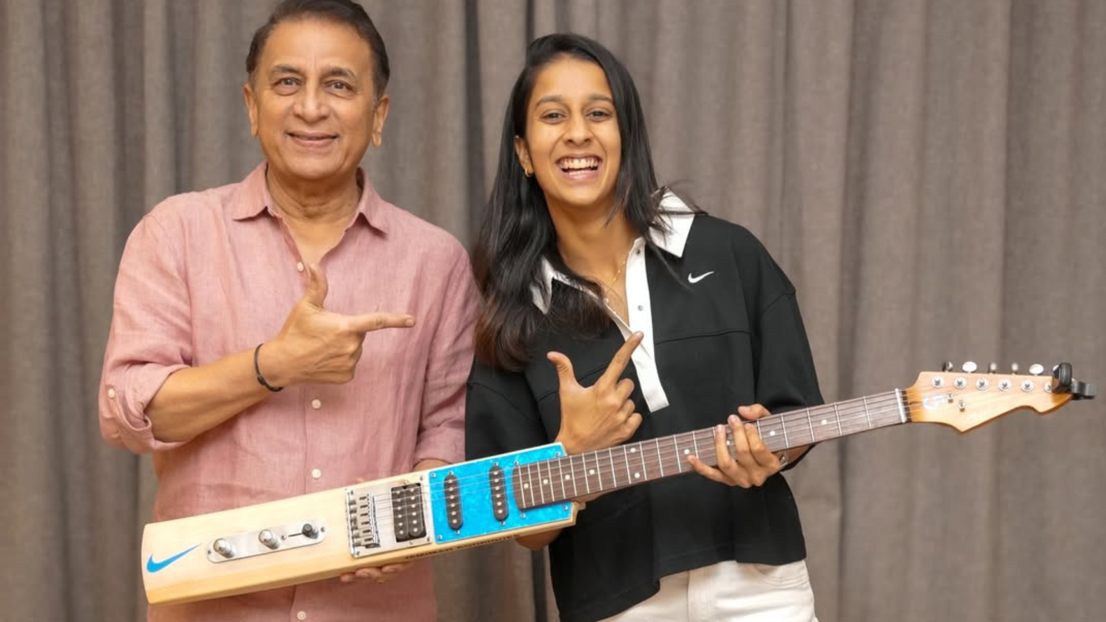 Sunil Gavaskar keeps promise to Jemimah Rodrigues, gifts custom bat-shaped guitar after World Cup win | WATCH