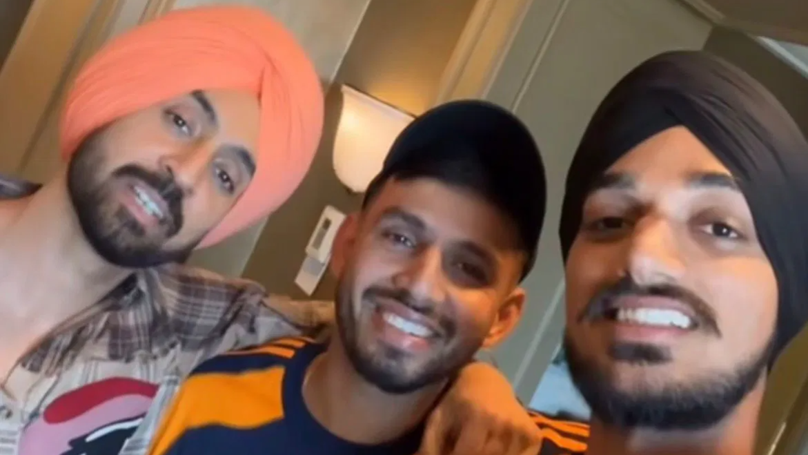 Diljit Dosanjh meets Arshdeep Singh and Jitesh Sharma in Australia, recreates viral ‘God Bless’ moment: Watch