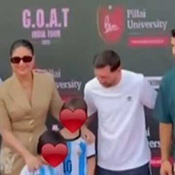 Jeh Ali Khan refuses to leave Lionel Messi’s side during meet-and-greet | WATCH