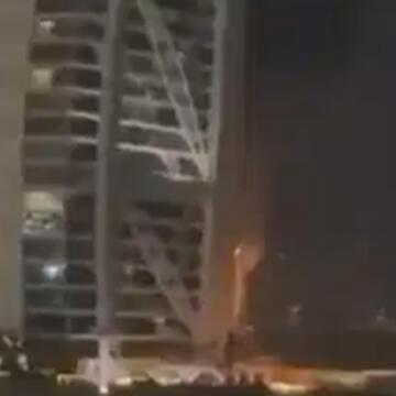 Drone intercepted near Burj Al Arab; Debris sparks minor fire on facade, no injuries reported