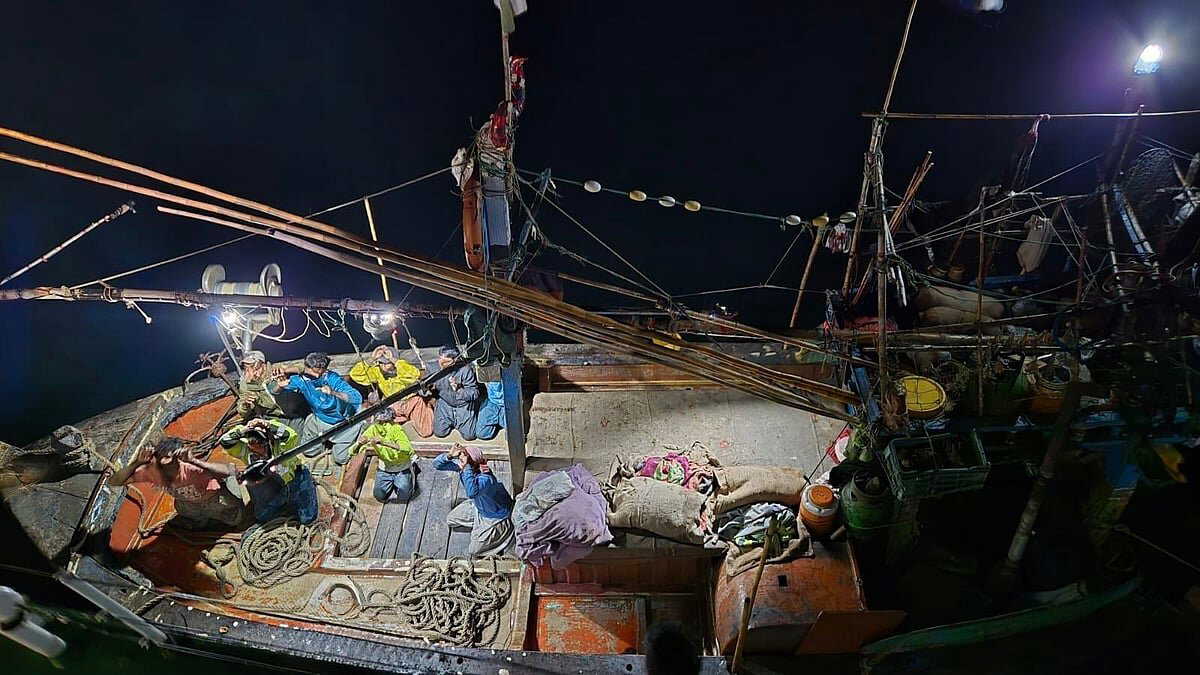 Pakistani fishing boat detained in Indian waters as Coast Guard foils escape attempt, nine arrested