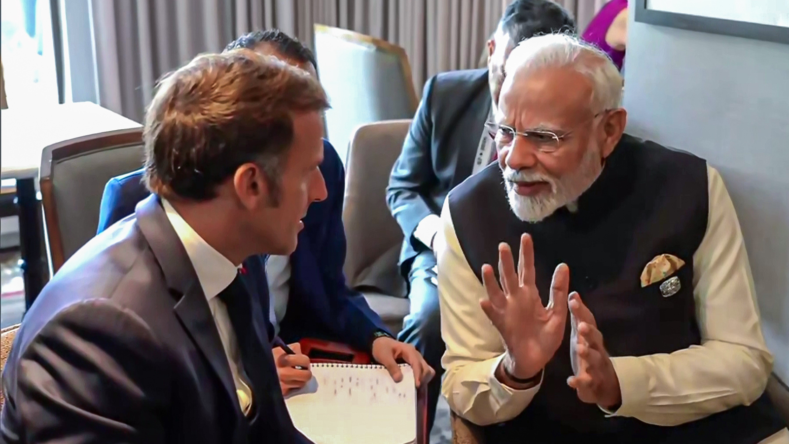 'India looks forward to your visit': PM Modi welcomes Emmanuel Macron as France President lands in Mumbai