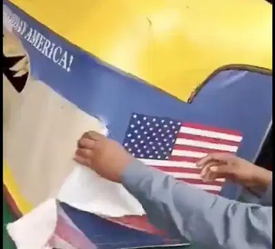 Trump posters torn down in Delhi as anger grows over deaths of Indian sailors