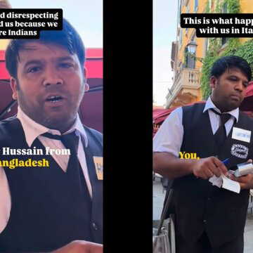 Bangladeshi waiter harasses Indian Tourists at Italy restaurant | WATCH what happened next
