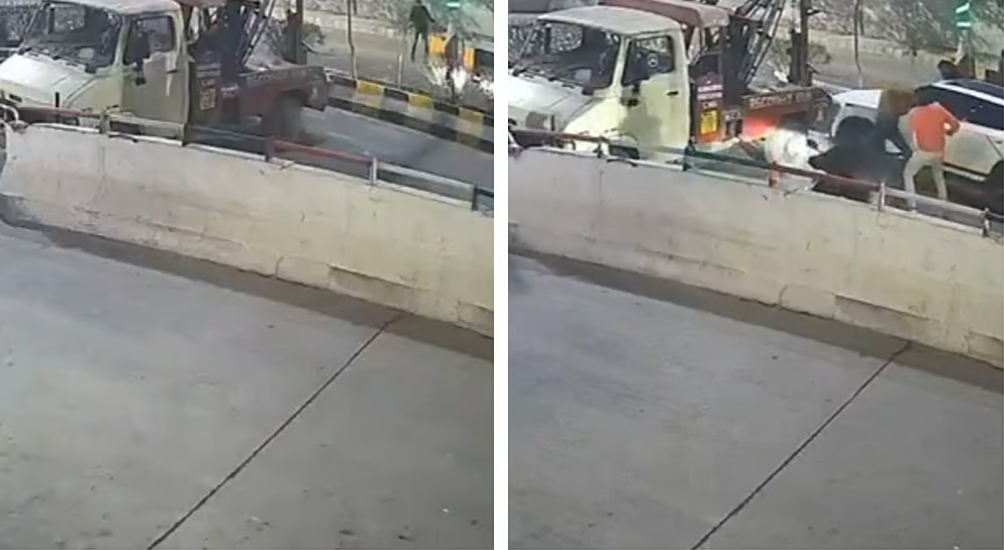 दिल्ली पुलिस ने फिल्मी अंदाज में कार चोरों को दबोचा, वीडियो हुआ वायरल