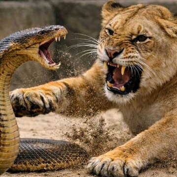 गुजरात के चिड़ियाघर में कोबरा से लड़ती हुई शेरनी मारी गई