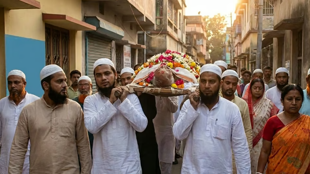 अल्पसंख्यक समुदाय के लोग हिंदू पड़ोसी के शव को कंधे पर उठाकर श्मशान यात्रा में शामिल हुए