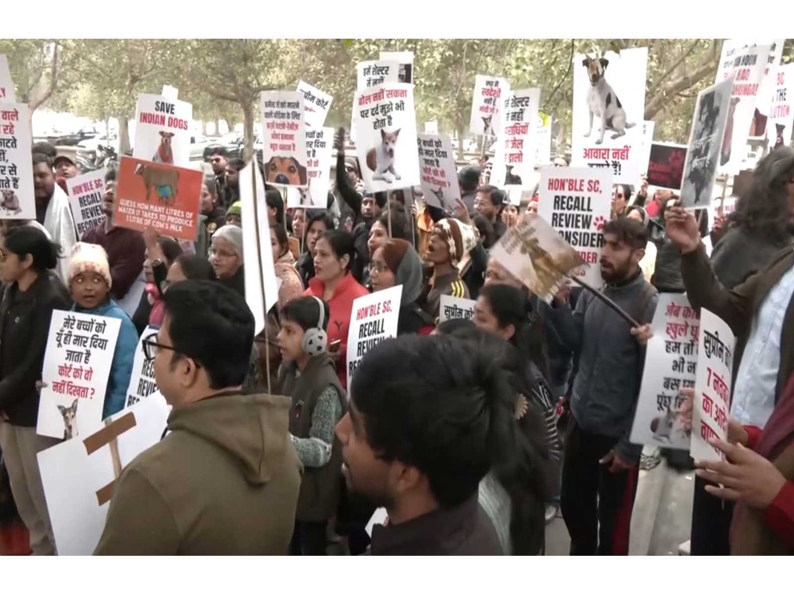 आवारा कुत्तों पर सुप्रीम कोर्ट आदेश के खिलाफ लखनऊ में प्रदर्शन, पुनर्विचार की मांग