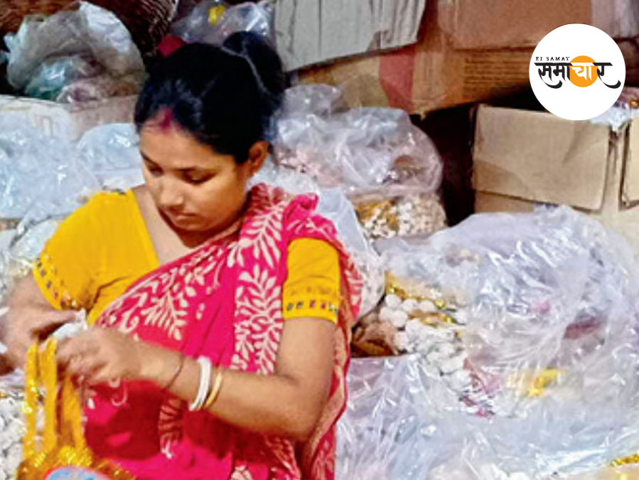 पर्यावरण अनुकूल चांदमाला बना रहे हैं कालना के कारीगर