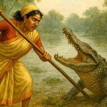 गई थी केकड़ा पकड़ने, संघर्ष हो गया मगरमच्छ से, बची जान पर हो गयी जख्मी