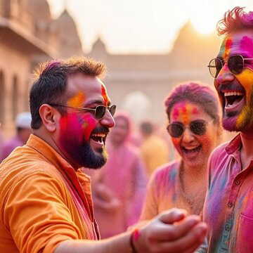 राजस्थानः जैसलमेर में विदेशी पर्यटक होली के रंगों में सराबोर हो जाते हैं।