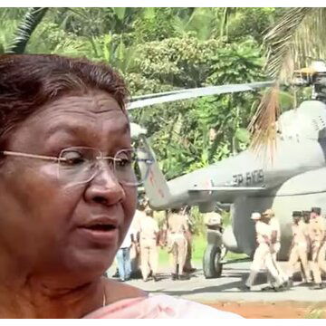 राष्ट्रपति द्रौपदी मुर्मू का हेलिकॉप्टर दुर्घटनाग्रस्त, लैंडिंग के बाद हेलीपैड धंसा, बैठ गया पहिया
