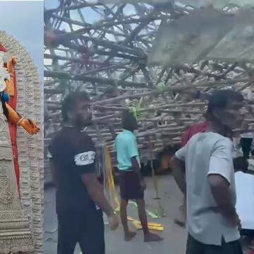 चंदननगर में सबसे बड़ा जगद्धात्री पंडाल गिरा, 5 घायल