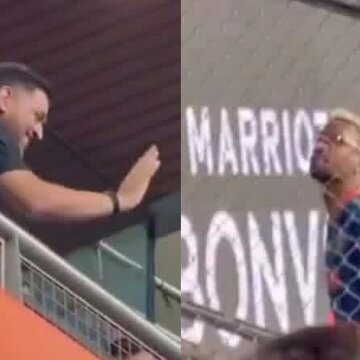 सेमीफाइनल में जीत के तुरंत बाद 'गुरु' धोनी से मिलने चले आए हार्दिक पंड्या