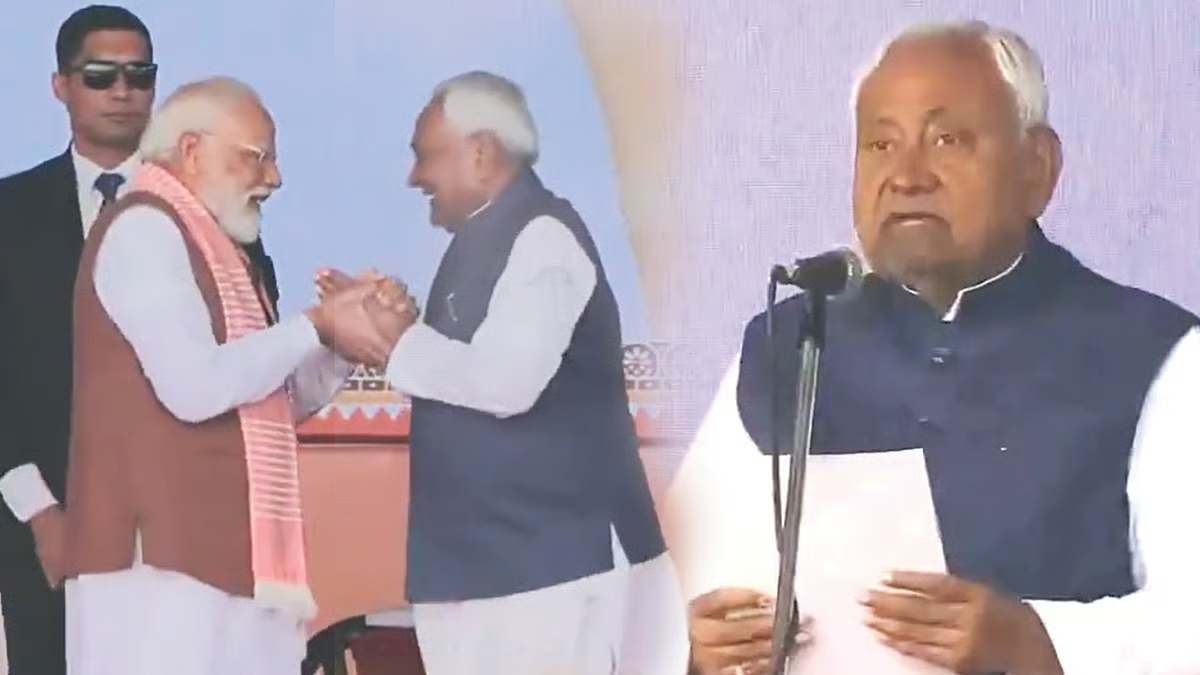 ‘मित्र’ मोदी से हाथ मिलाने के बाद मुख्यमंत्री पद की शपथ ली, बिहार में दसवीं बार ‘सुशासन बाबू’ की सरकार