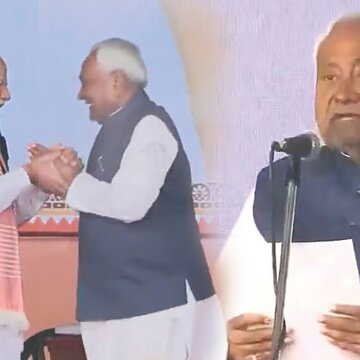 ‘मित्र’ मोदी से हाथ मिलाने के बाद मुख्यमंत्री पद की शपथ ली, बिहार में दसवीं बार ‘सुशासन बाबू’ की सरकार