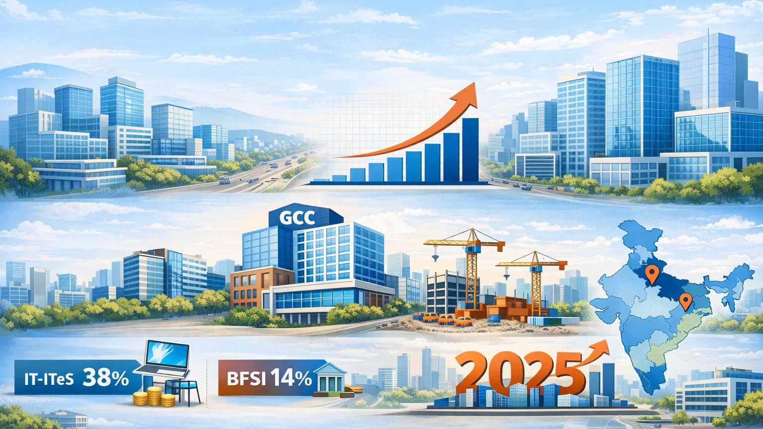 GCC के दम पर भारत के ऑफिस मार्केट ने 2025 में बनाया रिकॉर्ड