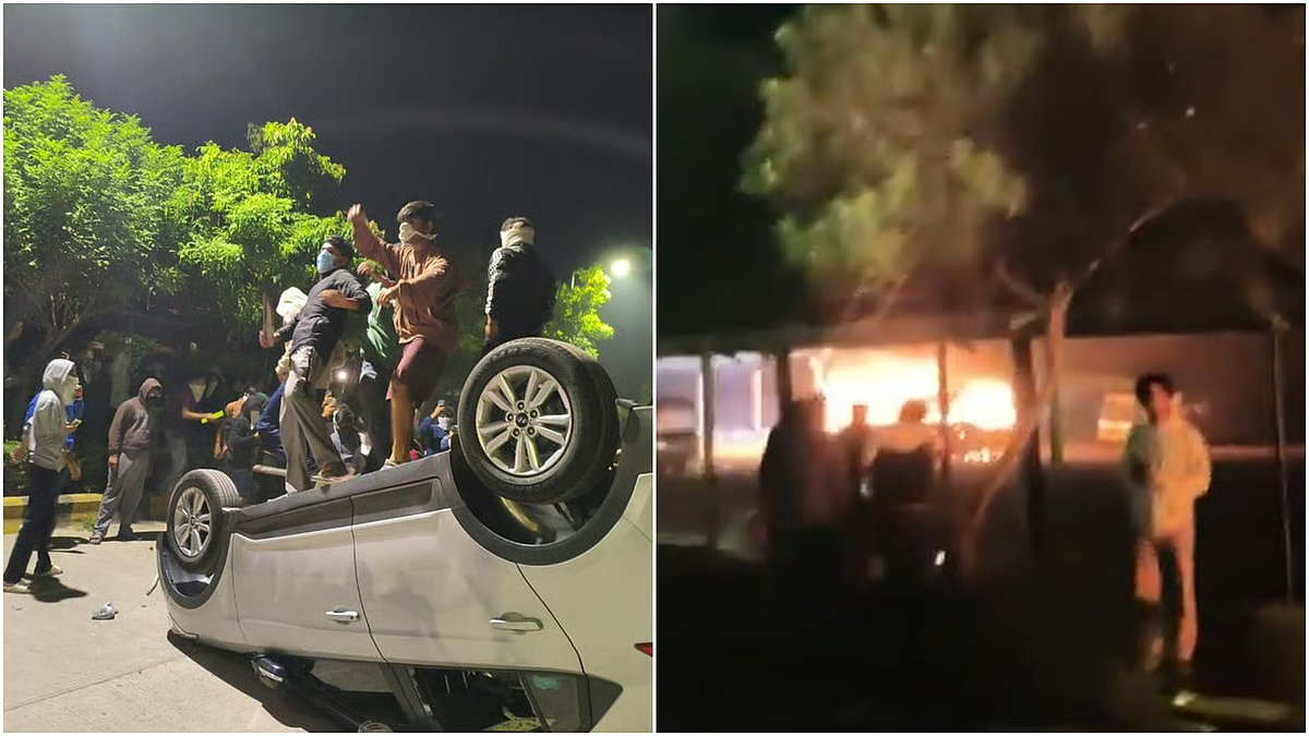 गाड़ी में तोड़फोड़, उपकुलपति के बंगले में आग, कैंपस में जॉन्डिस संक्रमण के खिलाफ छात्रों का उग्र प्रदर्शन