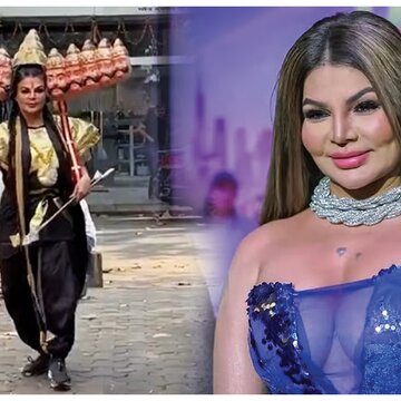 रावण बनकर सड़क पर उतरीं राखी, ऐसा क्या किया कि वीडियो वायरल हो गया?