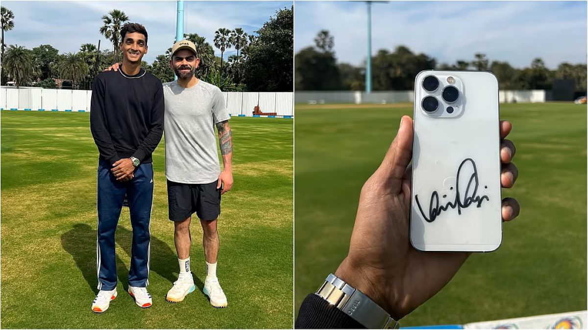 विराट के एक स्पर्श से नेट बॉलर का iPhone हो गया अमूल्य