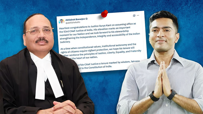 देश के नए मुख्य न्यायाधीश सूर्यकांत को सांसद अभिषेक बनर्जी ने दी शुभकामनाएं