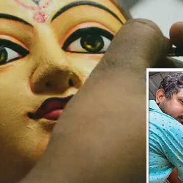 मूक और बधिर शुभजीत इशारों को समझकर बनाते हैं मूर्तियां