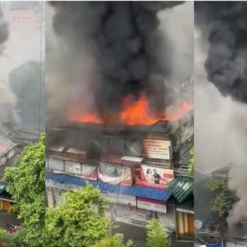 कोलकाता के मैंडेविला गार्डन्स के पास लगी आग, मेयर फिरहाद हकीम ने लिया जायजा