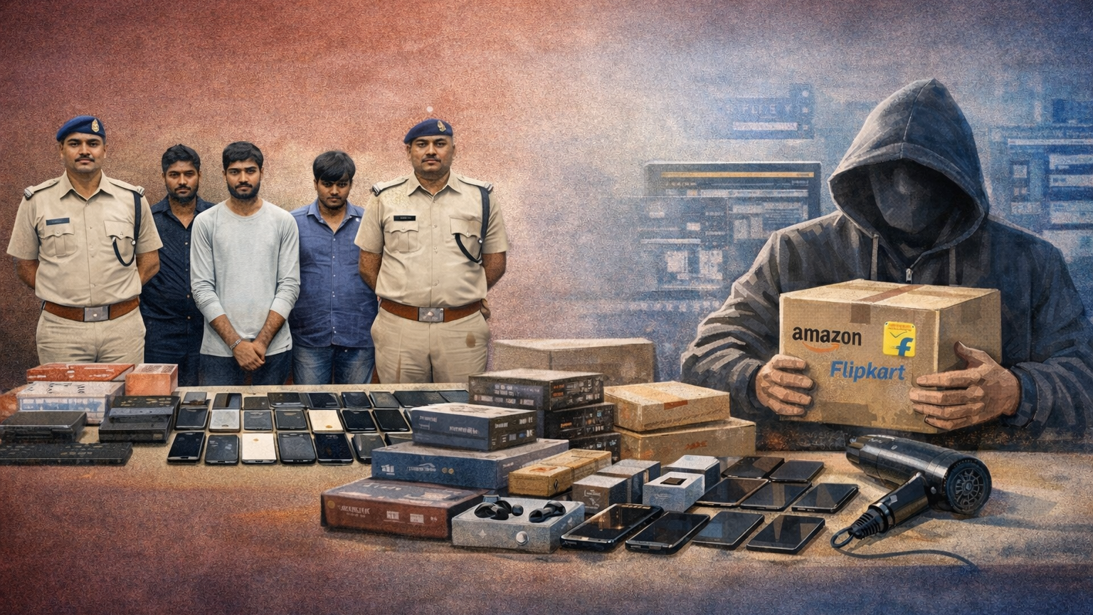 “स्विच एंड स्कैम” का पर्दाफाश: अहमदाबाद में ई-कॉमर्स दिग्गजों को चूना लगाने वाला अंतरराज्यीय गिरोह पकड़ा गया