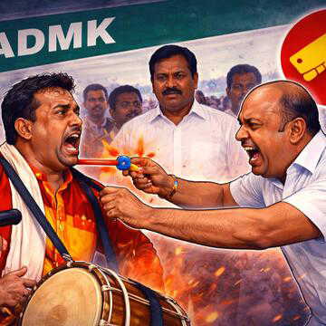 AIADMK नेता एस पी वेलुमणि के कार्यक्रम में स्वागत कर रहे कलाकार की सीटी छीनी और फेंकी