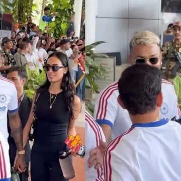 अहमदाबाद एयरपोर्ट पर दिखा दिलचस्प नजारा, हार्दिक पांड्या ने गर्लफ्रेंड माहिका को गौतम गंभीर से मिलवाया