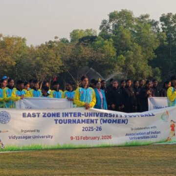 विद्यासागर विश्वविद्यालय में पूर्वी क्षेत्र अंतर-विश्वविद्यालय महिला फुटबॉल टूर्नामेंट का शुभारंभ