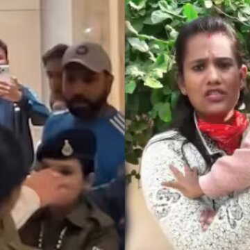 बेटी को बचाने के लिए सुरक्षा तोड़कर रोहित का हाथ पकड़कर महिला की गुहार- खिलाड़ियों की सुरक्षा कहां?
