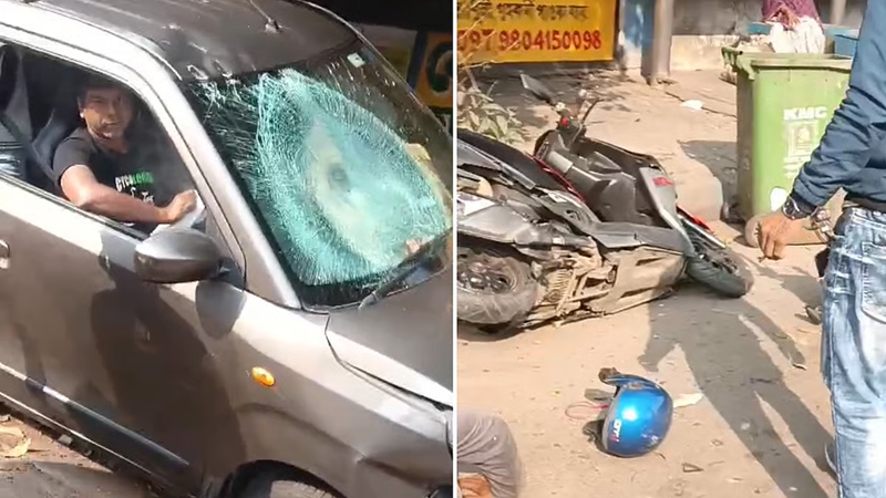 सरस्वती पूजा के दिन बड़ा हादसा! उल्टाडांगा में अनियंत्रित गाड़ी ने 3 लोगों को मारी टक्कर, 1 की हालत गंभीर